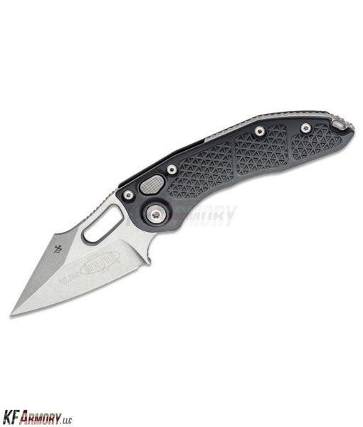 Microtech Stitch Stonewash Automatic Knife 3.75" Black Handle - 169-10