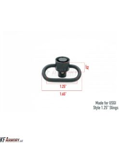 Damage Industries Quick-Detach Push Button Swivel 1.25" Loop Heavy Duty Stainless - Black