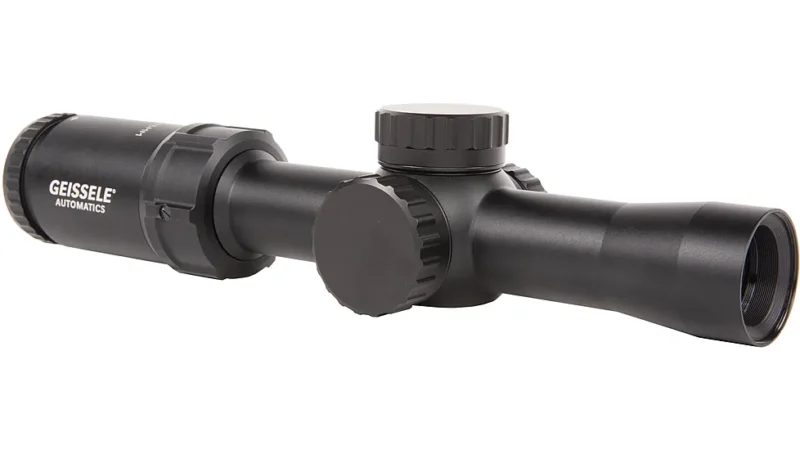 Geissele Automatics Super Precision 1-6x26mm Rifle Scope, DMMR-1 Reticle, 30mm Tube, Second Focal Plane, Black