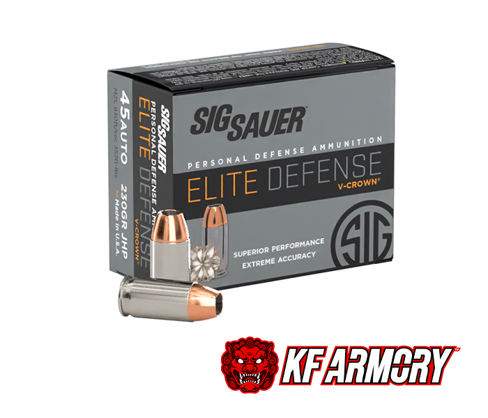 Sig Sauer 45AUTO, 230GR, Elite V-Crown, JHP