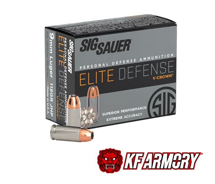 Sig Sauer 9MM, 115GR, Elite V-Crown, JHP