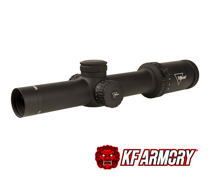 Trijicon® Credo® 1-6x24 First Focal Plane (FFP) Riflescope w/ Red MRAD Segmented Circle, 30mm Tube, Matte Black, Low Capped Adjusters