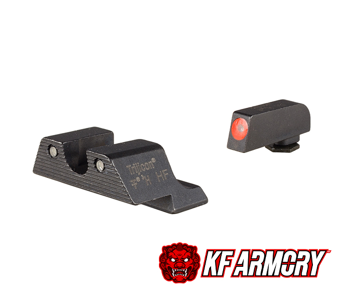 Trijicon® HD™ Night Sights - Glock Small Frames Front: Orange Outline / Green Tritium, Rear: Black Outline / Green Tritium