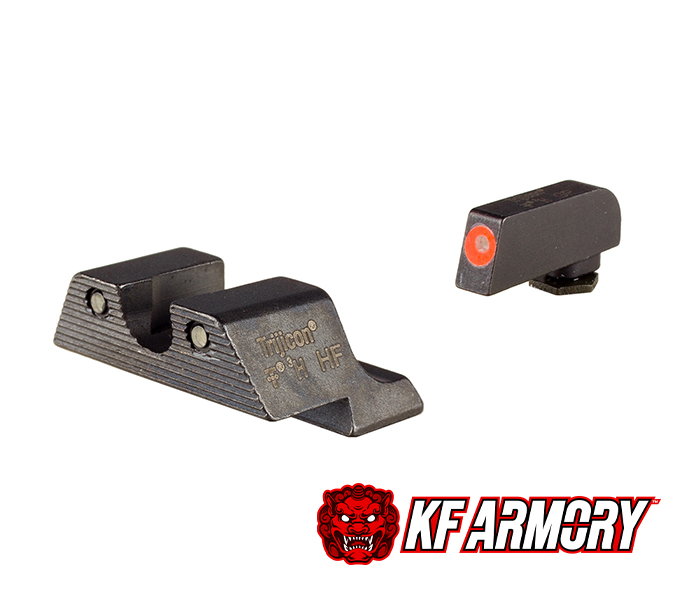 Trijicon® HD XR™ Night Sights - Glock Small Frames Front: Orange Outline / Green Tritium, Rear: Black Outline / Green Tritium