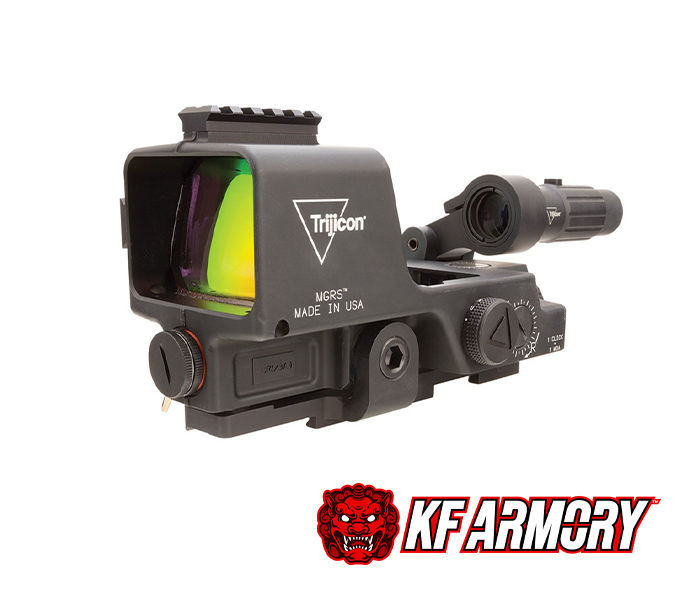 Trijicon® MGRS® Machine Gun Sight with 3x Magnifier Red 35 MOA Segmented Circle 3.0 MOA Dot ;M2/M240