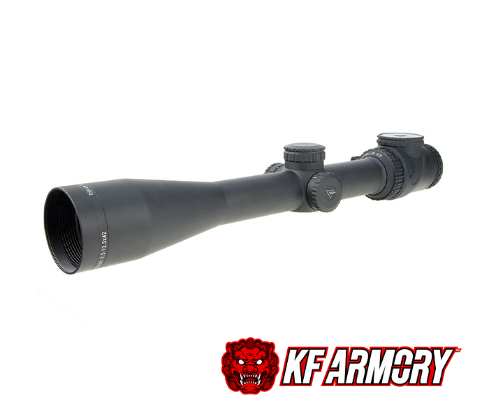 Trijicon® AccuPoint® 2.5-12.5x42 Riflescope Standard Duplex Crosshair w/ Green Dot, Tritium / Fiber Optics Illuminated