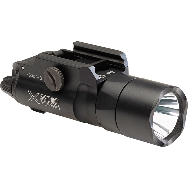 Surefire, X300 Turbo Weapon Light, 6V, Universal/Picatinny Thumb Screw Rail Mount, High-Candela, Black, Z-XBC Push/toggle switch
