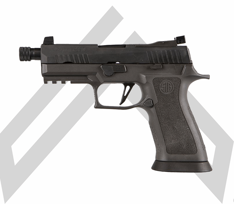 SIG, P320, 9MM, 4.6IN, LEGION, GRAY , STRIKER, X-RAY 3 ADJ SUPP SIGHTS, TXG GRIP, (3) 17RD STEEL MAG, THREADED (1/2-28 RH)
