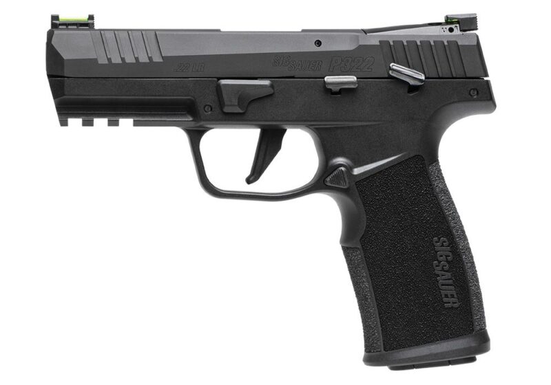 SIG SAUER, P322, 22 LR, 4IN, NITRON, BLK, SAO, ADJ FIBER OPTIC SIGHTS, POLYMER GRIP, (2) 20RD POLY MAG, OPTIC READY