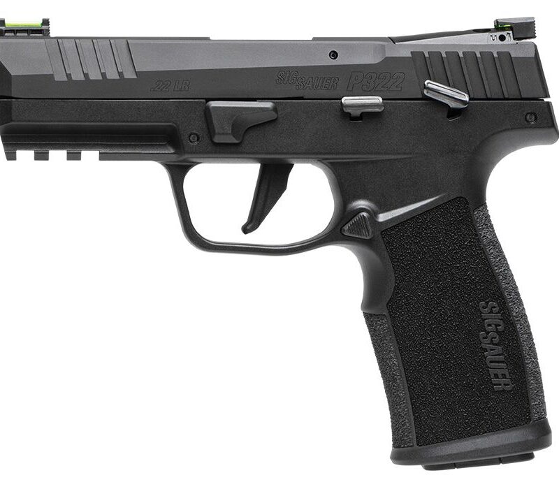 SIG SAUER, P322, 22 LR, 4IN, NITRON, BLK, SAO, ADJ FIBER OPTIC SIGHTS, POLYMER GRIP, (2) 20RD POLY MAG, OPTIC READY